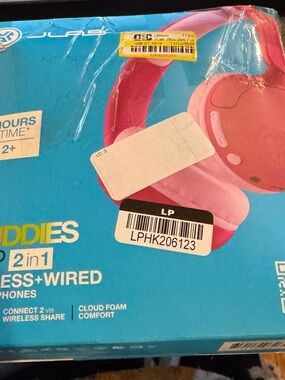 Kids 2-in-1 Pink Headphones - Wireless + Wired
